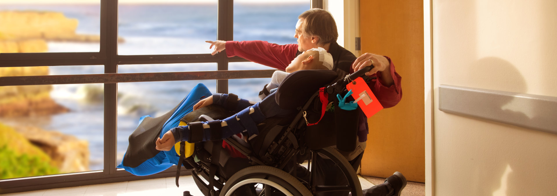 man showing the patient the outside world