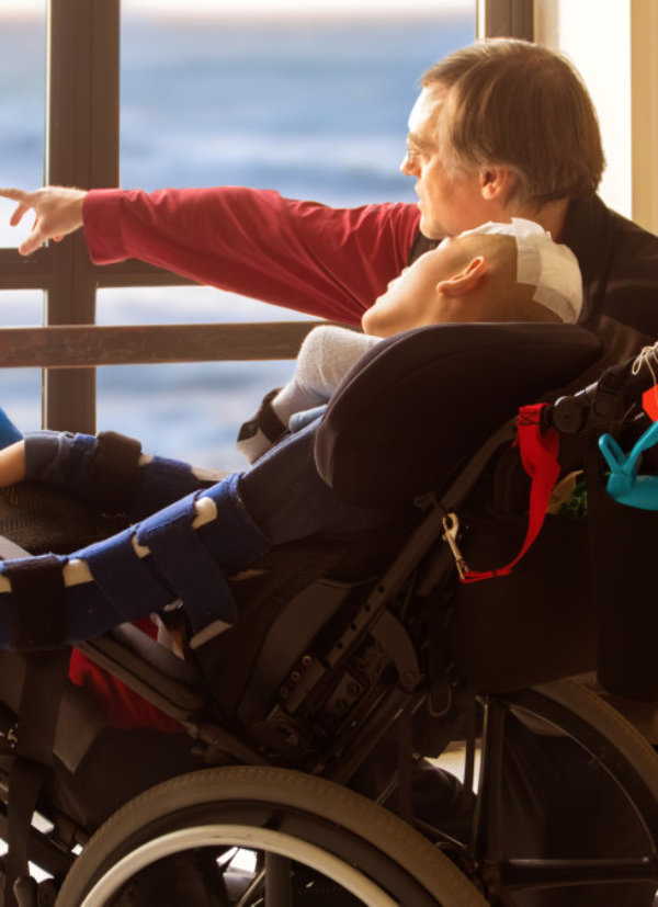 man showing the patient the outside world